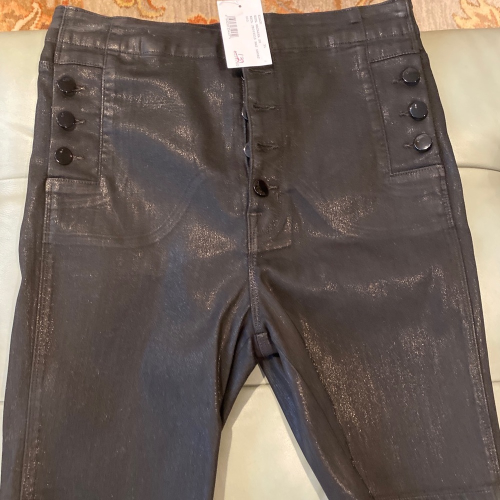 J Brand Natasha Coated Denim Shorts